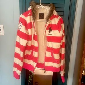 U.S Polo striped zip up
